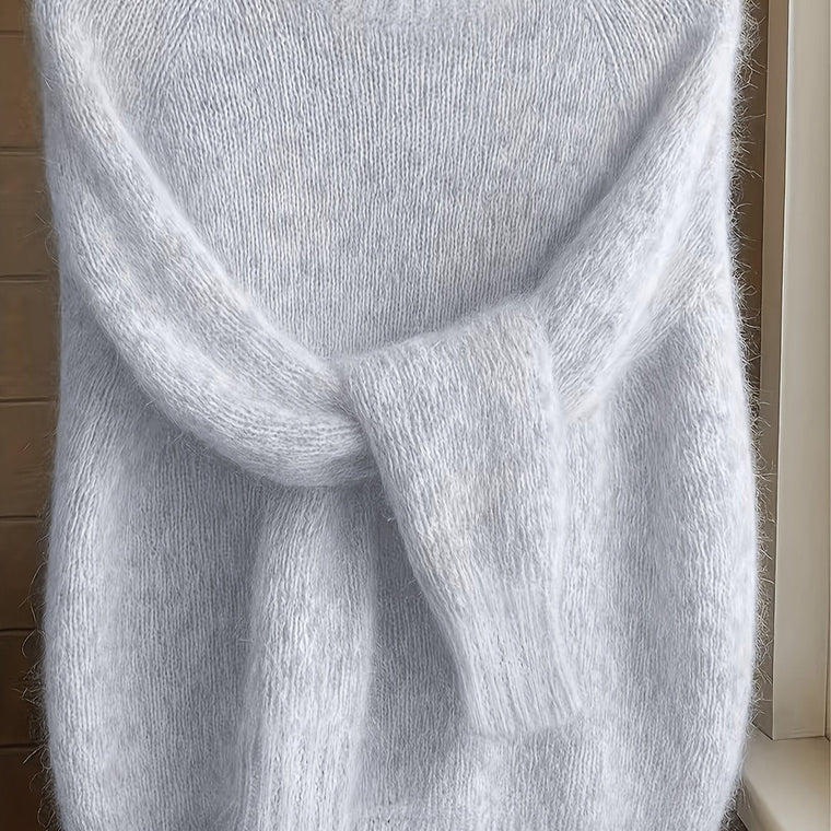 Nathalie - Pull Féminin Mohair Col Rond