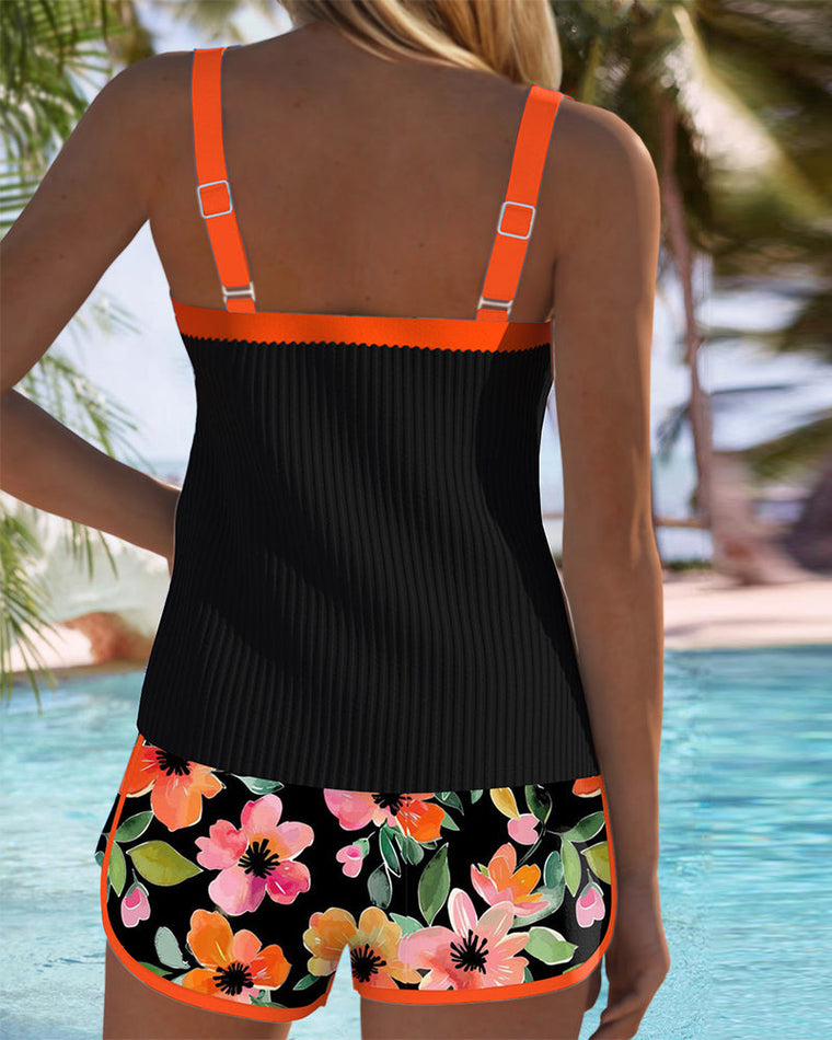 Caroline - Tankini Floral Avec Short