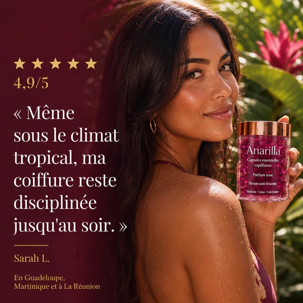Sérum anti-frisottis en capsules à l’essence de rose