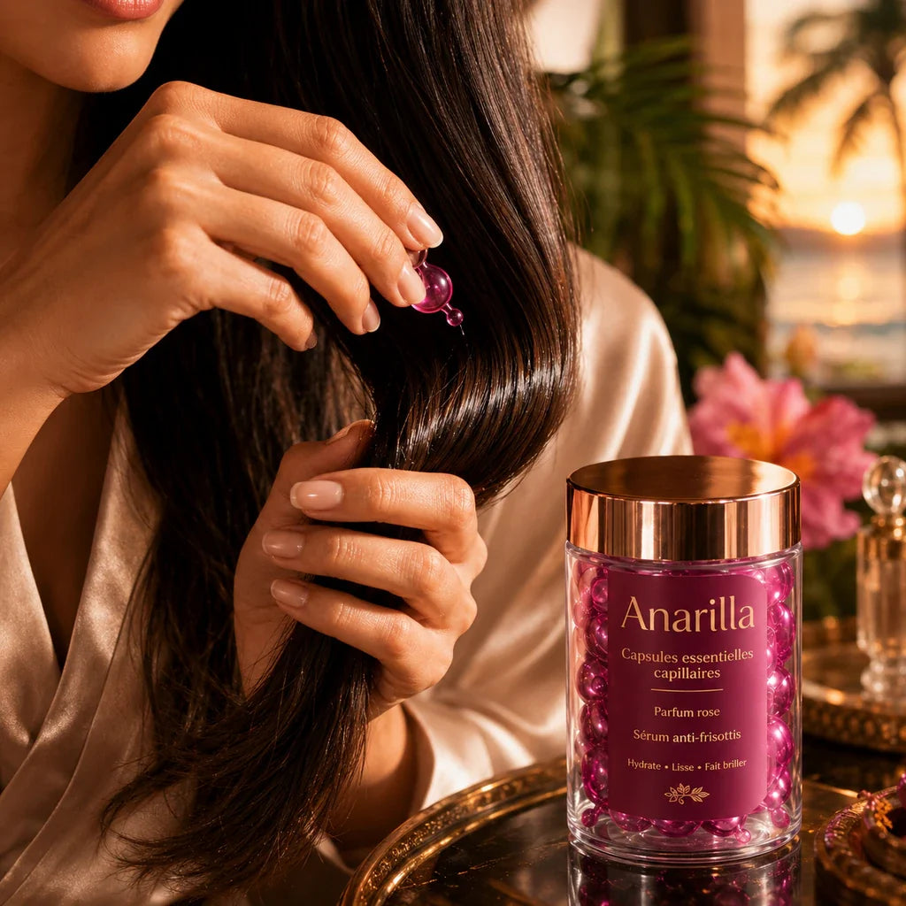 Sérum anti-frisottis en capsules à l’essence de rose