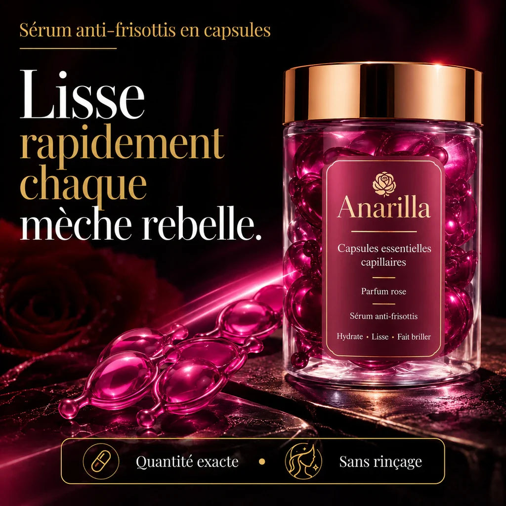 Sérum anti-frisottis en capsules à l’essence de rose