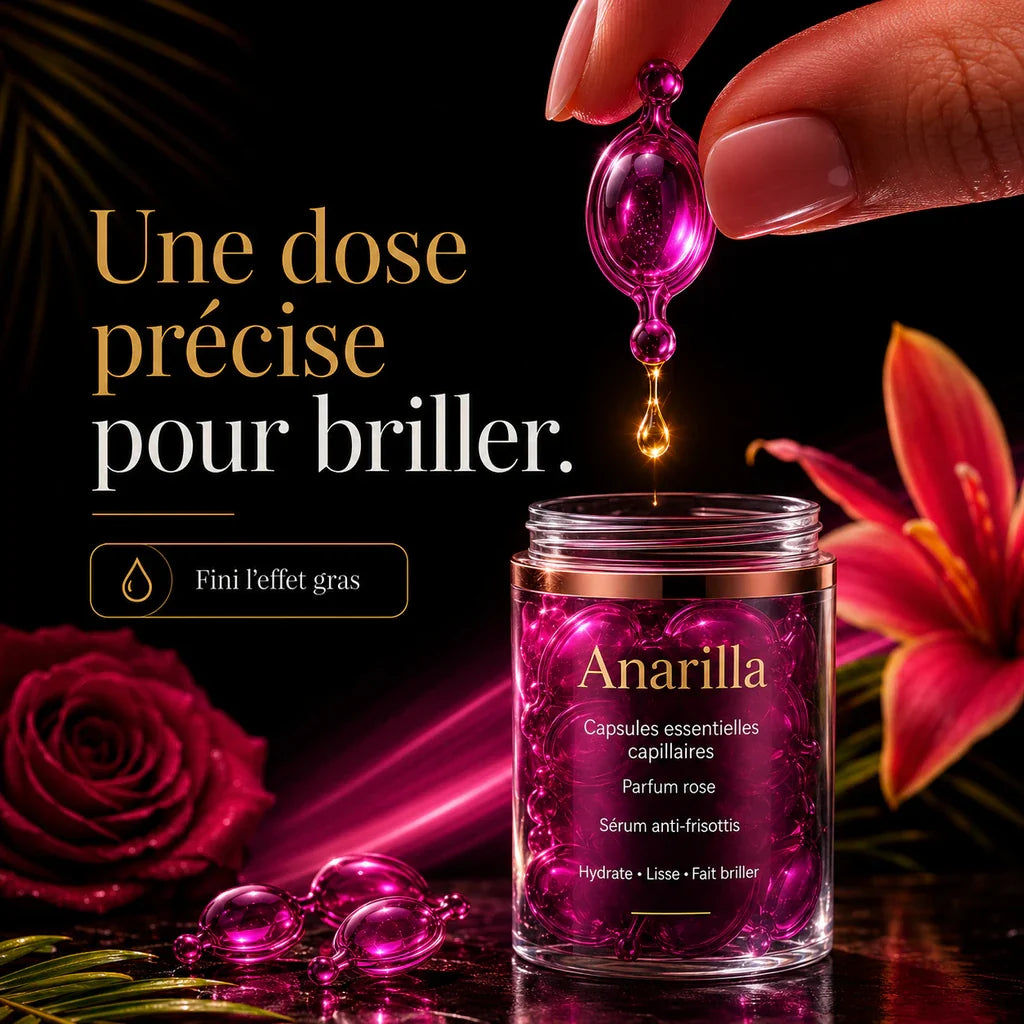 Sérum anti-frisottis en capsules à l’essence de rose
