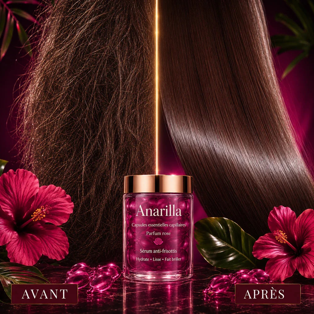 Sérum anti-frisottis en capsules à l’essence de rose