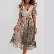Robe Midi Femme Fleurie Col V - Claire