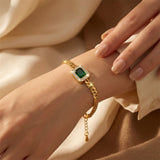 Bracelet en Chaîne en Or Émeraude — Doumira