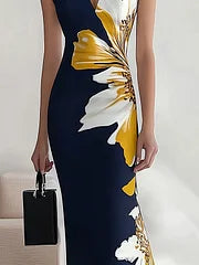 Robe Midi Femme Cintrée Fleurie - Sarah