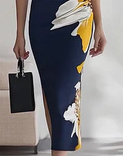Robe Midi Femme Cintrée Fleurie - Sarah