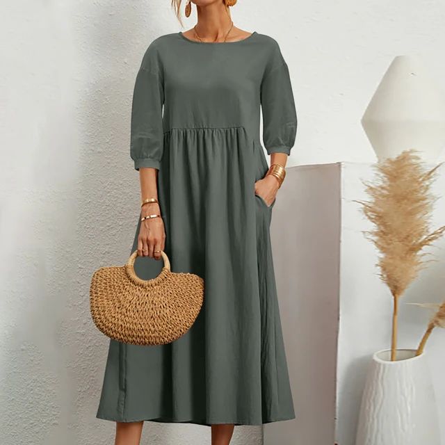 Marie - Robe Midi Confortable D'Été