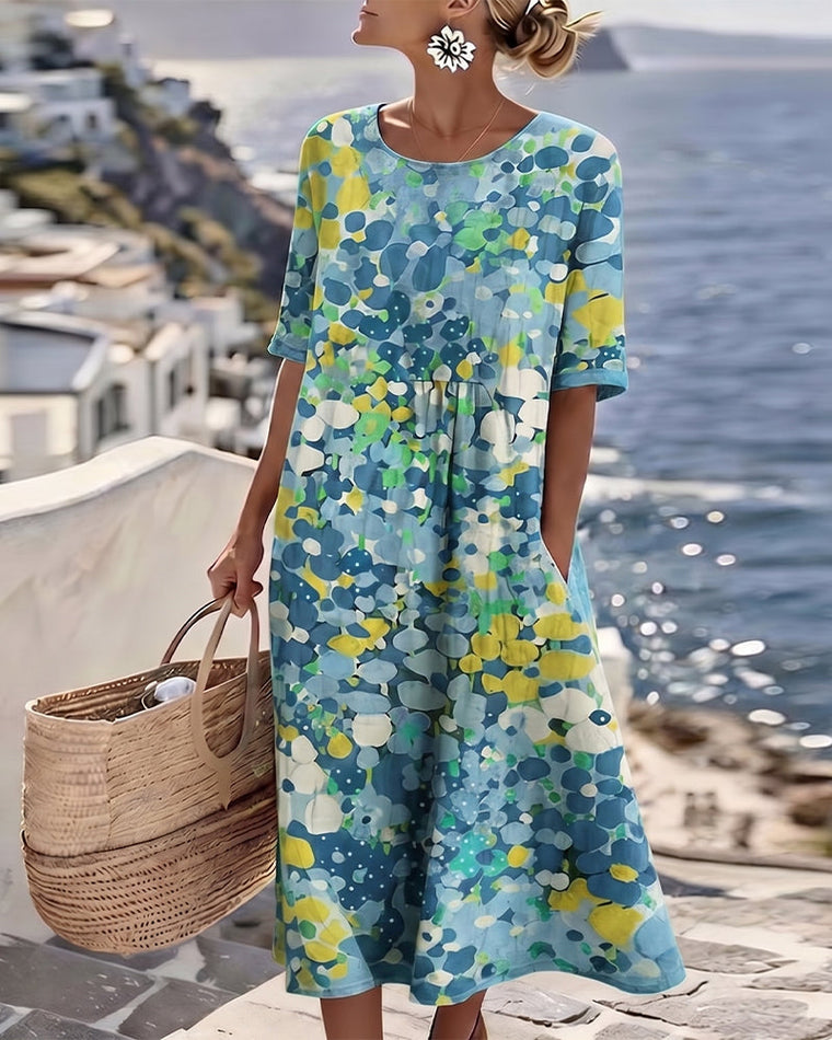 Louise - Robe Lin d'Été Fleurie