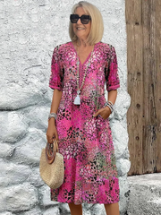 Robe bohème femme fleurie mi-longue - Susan