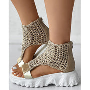 Lucie - Sandales Tressées En Cuir Premium