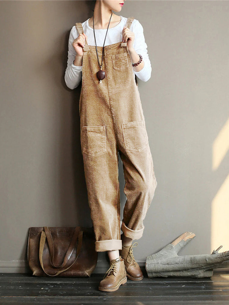 Armance - Combinaison En Velours Vintage Avec Jambes Larges