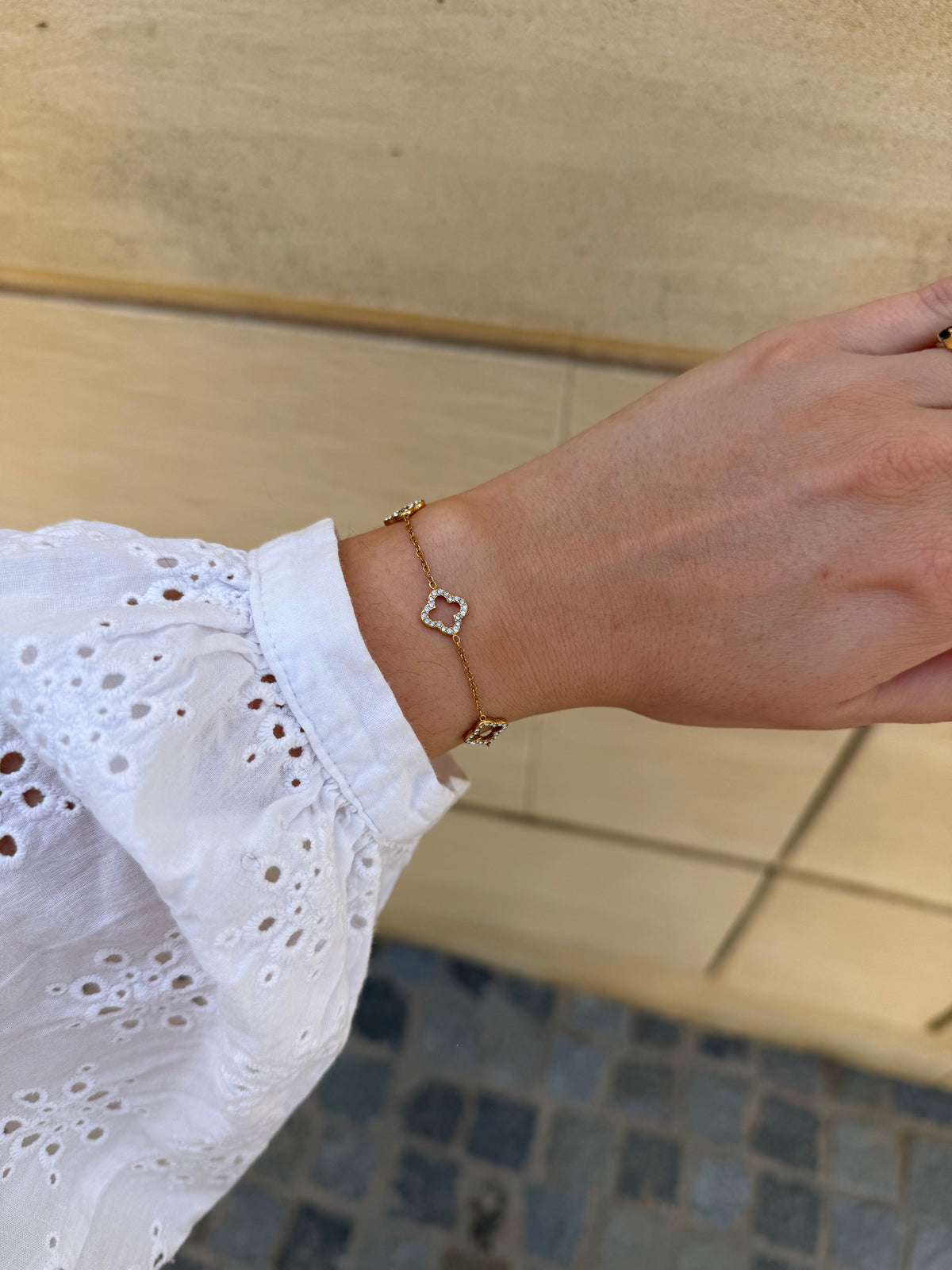 BRACELET TRÈFLE STRASS