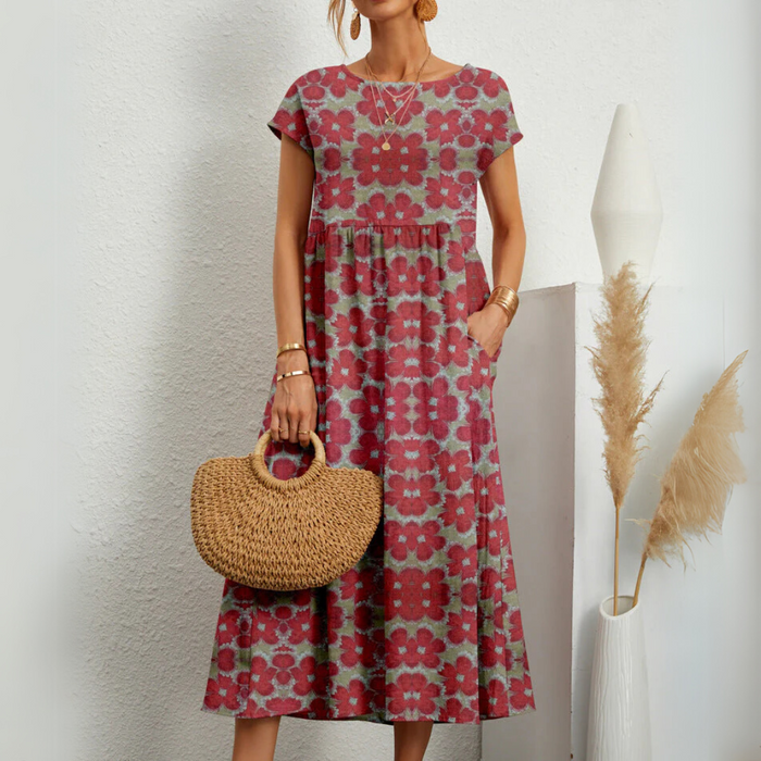 Estelle - Robe Midi Mousseline Fleurie Femme