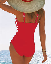 Chloé - Maillot Une Pièce Rayé Sexy Col V