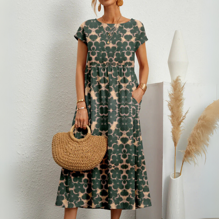Estelle - Robe Midi Mousseline Fleurie Femme