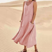 Agathe - Robe Lin Sans Manches Longue Femme