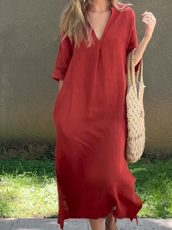 Robe Longue Femme en Lin Élégante - Nadine