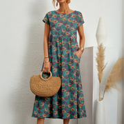 Estelle - Robe Midi Mousseline Fleurie Femme