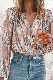 Blouse Femme À Paillettes Manches Longues - Ophélie