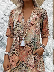 Robe bohème femme fleurie mi-longue - Susan