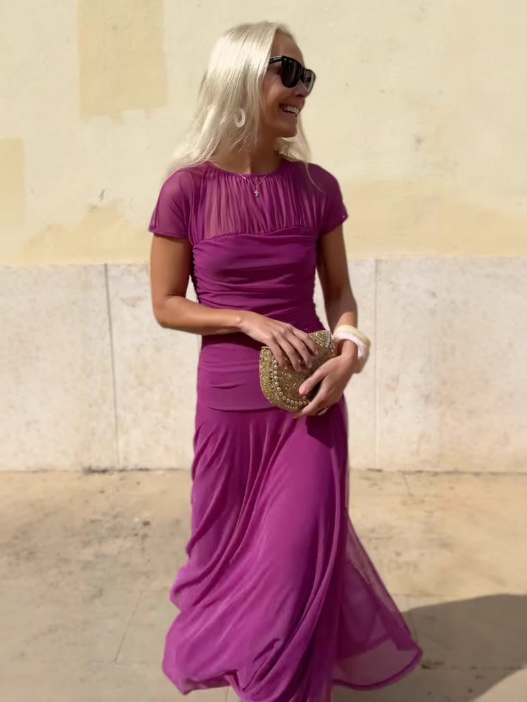 Robe Longue Femme en Mousseline Élégante - Nadine