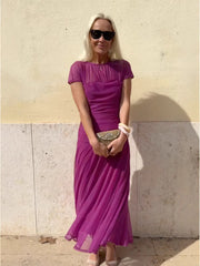 Robe Longue Femme en Mousseline Élégante - Nadine