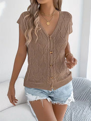 Aurélie - Cardigan Élégant Torsadé Boutonné