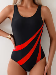 Léonie - Maillot De Bain Noir À Contraste Élégant