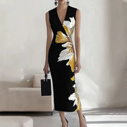 Robe Midi Femme Cintrée Fleurie - Sarah