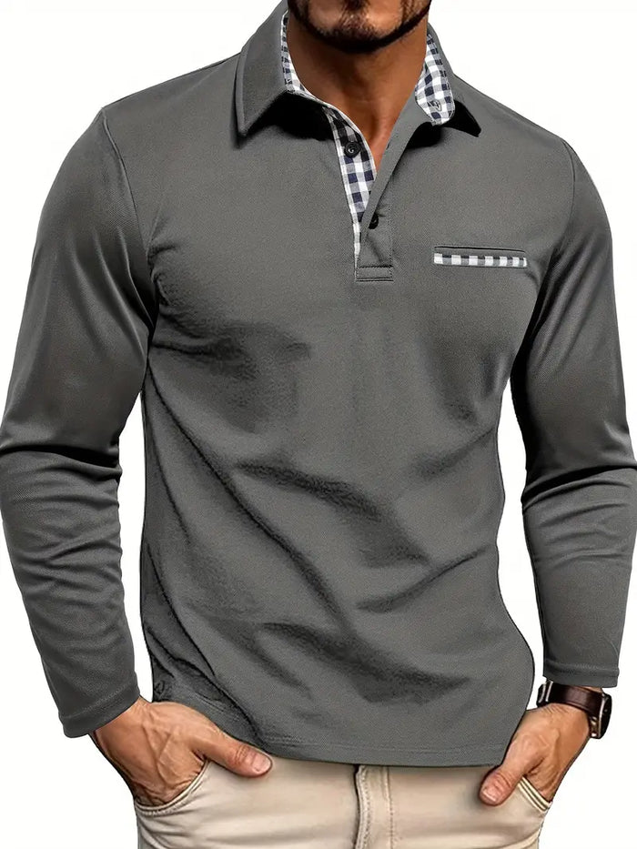 Louisette – Polo homme manches longues ajusté