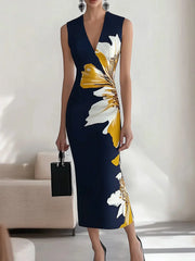 Robe Midi Femme Cintrée Fleurie - Sarah