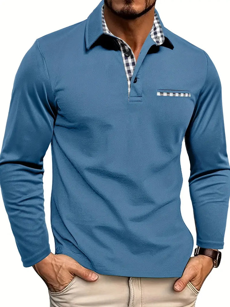 Louisette – Polo homme manches longues ajusté