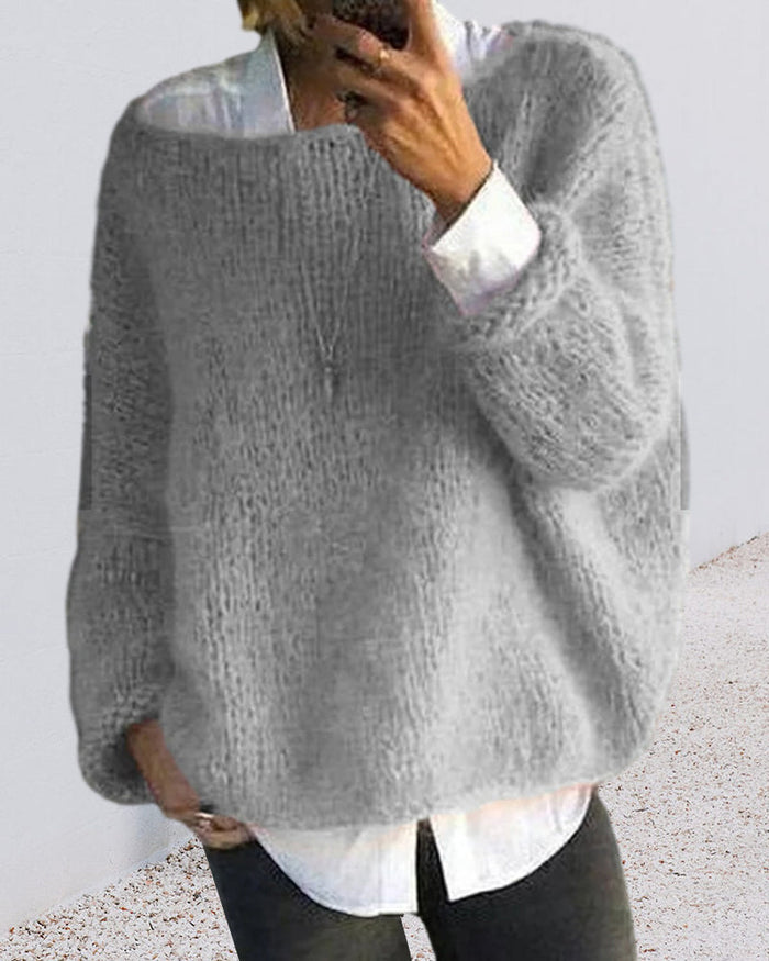 Manon - Pull Flatteur Grosse Maille Épaules Dénudées