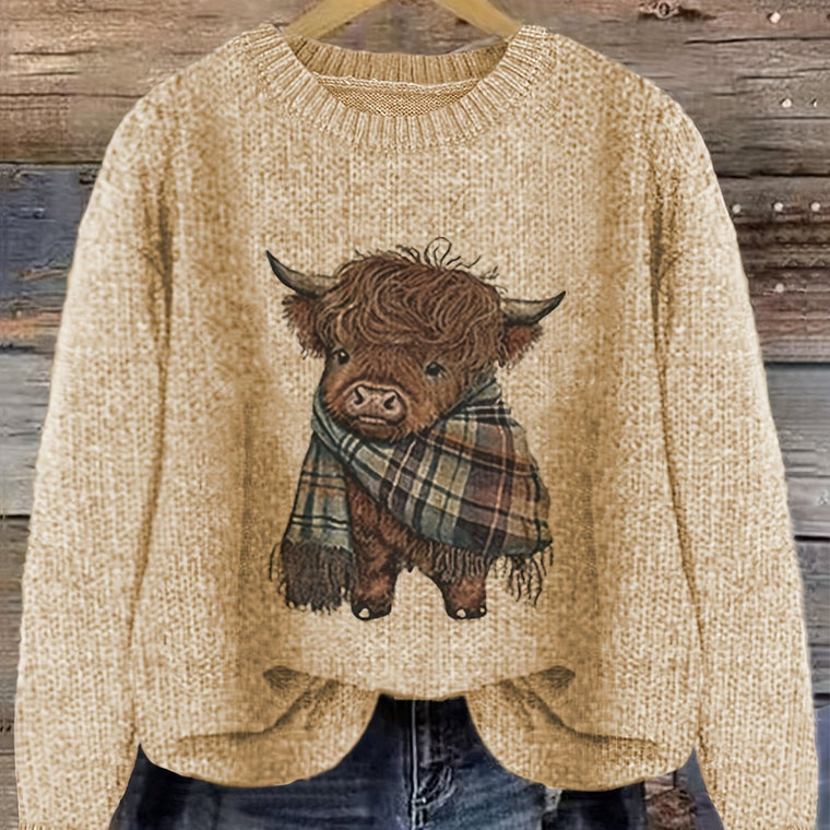 Aurélie - Pull Chic Imprimé Vache