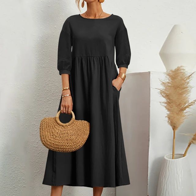 Marie - Robe Midi Confortable D'Été