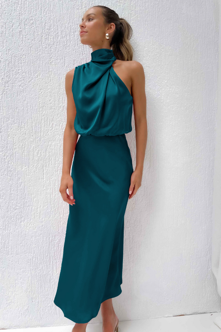 Robe Midi Femme en Satin Dos Nu - Brigitte