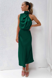 Robe Midi Femme en Satin Dos Nu - Brigitte