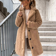 Elina - Manteau long teddy femme