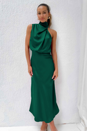 Robe Midi Femme en Satin Dos Nu - Brigitte
