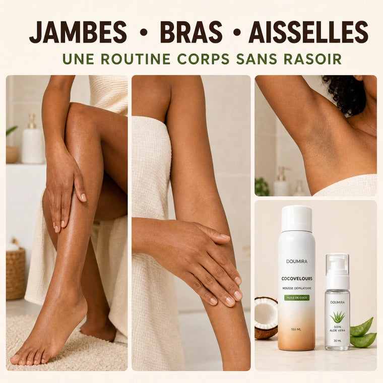 Routine dépilatoire CocoVelours pour jambes bras et aisselles