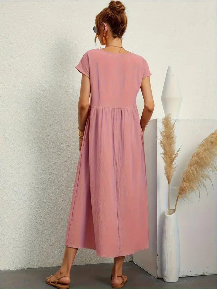 Cléophée - Robe Élégante Avec Poches Pratiques Et Coupe Fluide