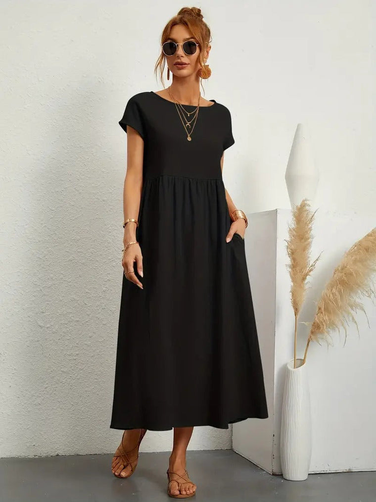 Cléophée - Robe Élégante Avec Poches Pratiques Et Coupe Fluide