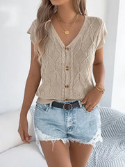 Aurélie - Cardigan Élégant Torsadé Boutonné