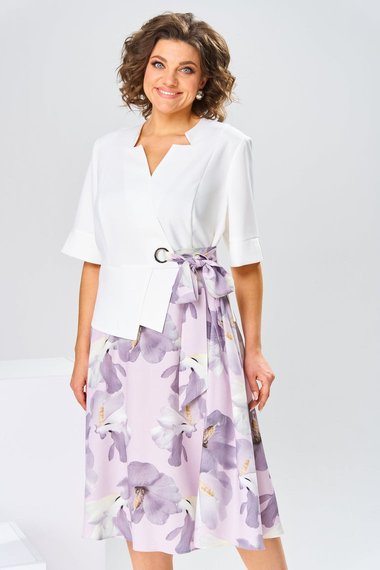 Florence - Robe Mi-Longue Femme Élégante Fleurie