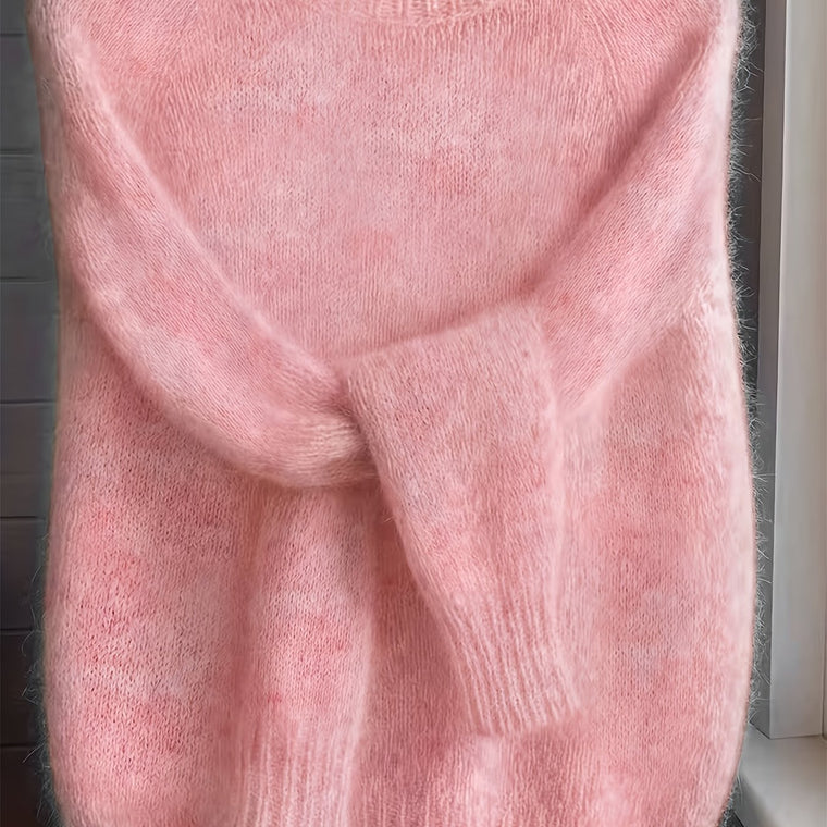 Nathalie - Pull Féminin Mohair Col Rond