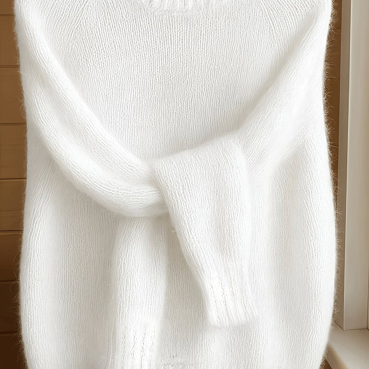 Nathalie - Pull Féminin Mohair Col Rond