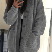 Karine - Cardigan Élégant Oversize Grosse Maille