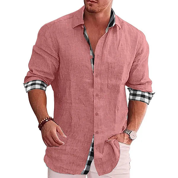 Fabien - Chemise en Lin Élégante Manches Longues Homme