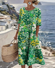 Louise - Robe Lin d'Été Fleurie